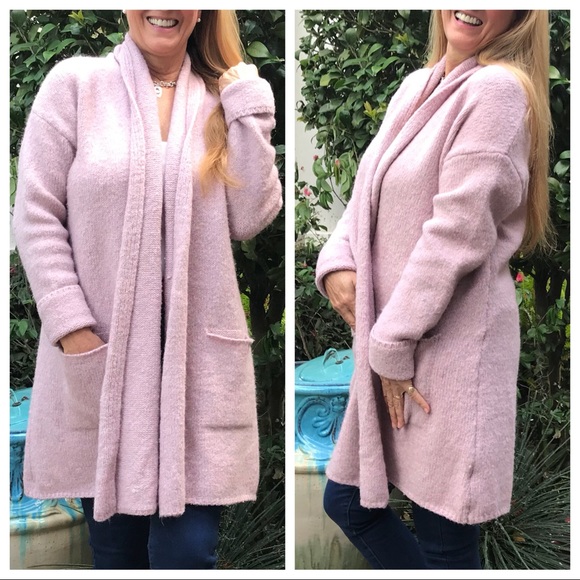 SOLD - Wrap Cardigan in Mauve Pink - Picture 4 of 8